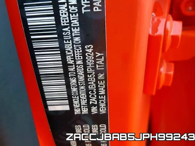 ZACCJBAB5JPH99243 фото 2