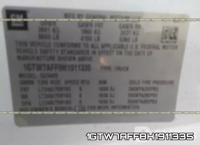 1GTW7AFF8H1911335 фото 10