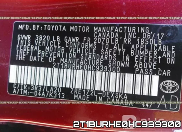 2T1BURHE0HC939300 фото 10