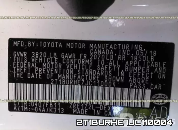 2T1BURHE7JC110004 фото 10
