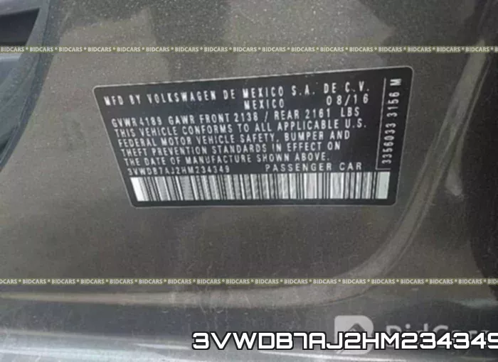 3VWDB7AJ2HM234349 фото 10
