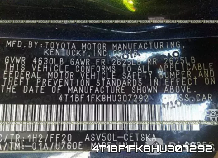 4T1BF1FK8HU307292 фото 9