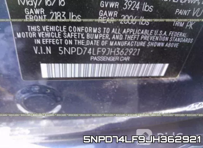 5NPD74LF9JH362921 фото 10