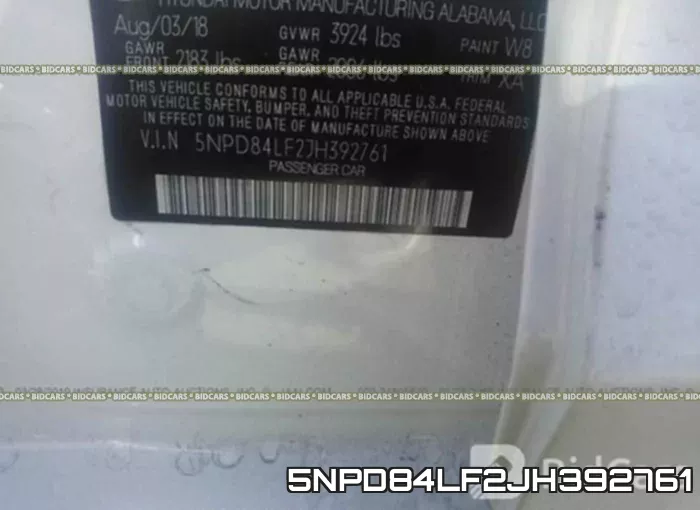 5NPD84LF2JH392761 фото 10