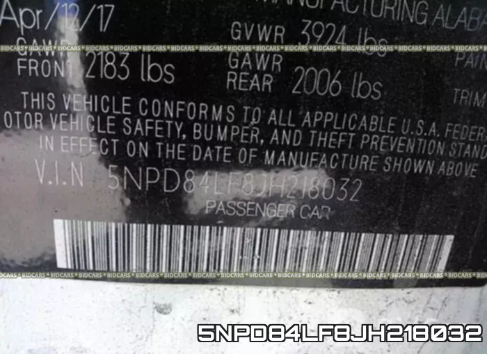 5NPD84LF8JH218032 фото 10