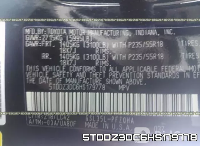5TDDZ3DC6HS179778 фото 10