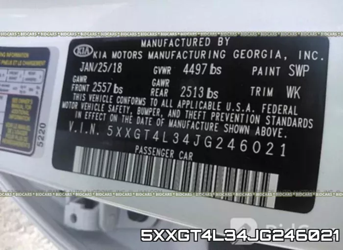 5XXGT4L34JG246021 фото 10
