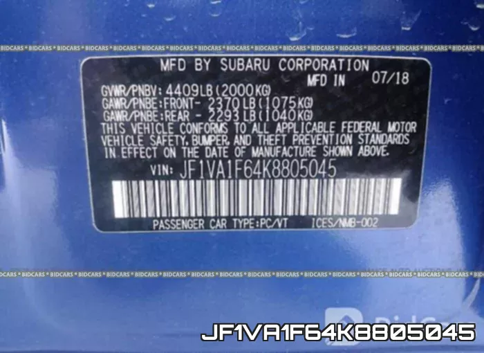 JF1VA1F64K8805045 фото 10