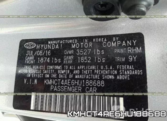 KMHCT4AE6HU188688 фото 10
