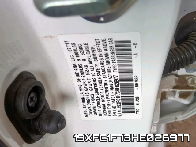 19XFC1F73HE026977 фото 2