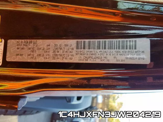 1C4HJXFN3JW204219 фото 2