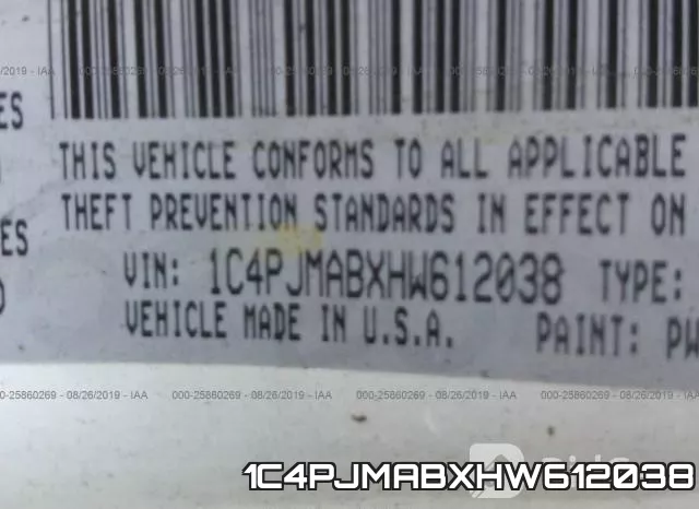 1C4PJMABXHW612038 фото 8
