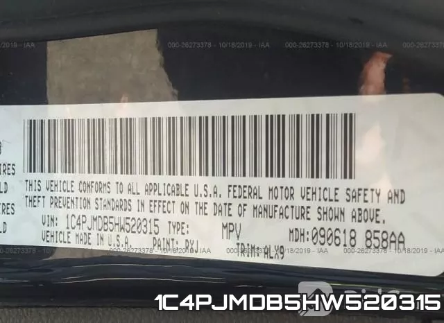 1C4PJMDB5HW520315 фото 7