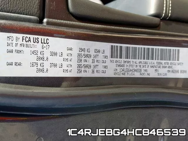1C4RJEBG4HC846539 фото 2