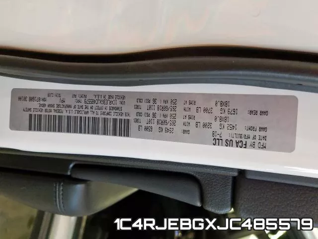 1C4RJEBGXJC485579 фото 2