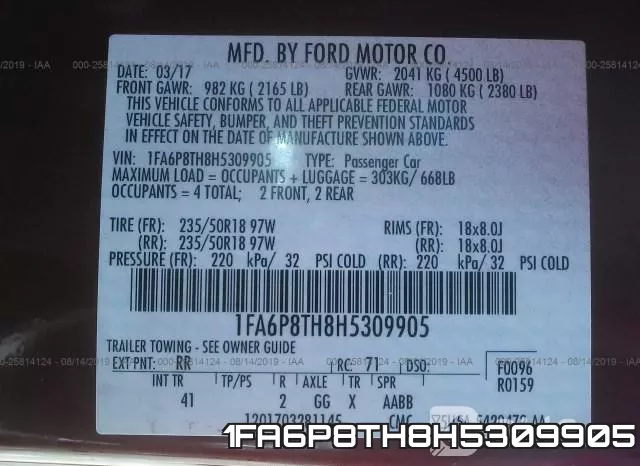 1FA6P8TH8H5309905 фото 10
