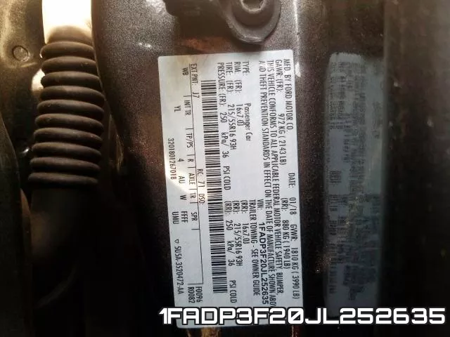 1FADP3F20JL252635 фото 2