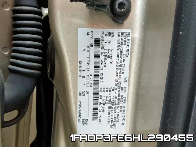1FADP3FE6HL290455 фото 2