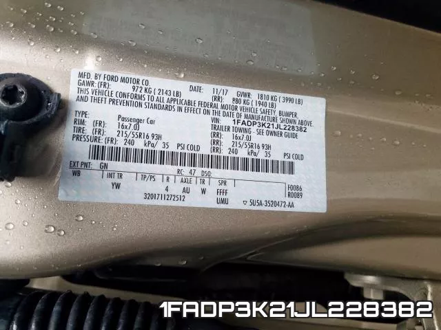 1FADP3K21JL228382 фото 2