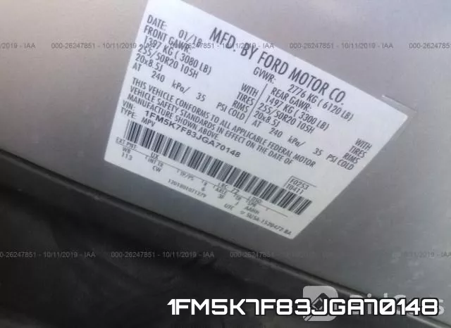 1FM5K7F83JGA70148 фото 10