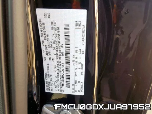 1FMCU0GDXJUA97952 фото 2