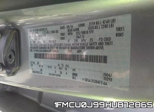 1FMCU0J99HUB72865 фото 8