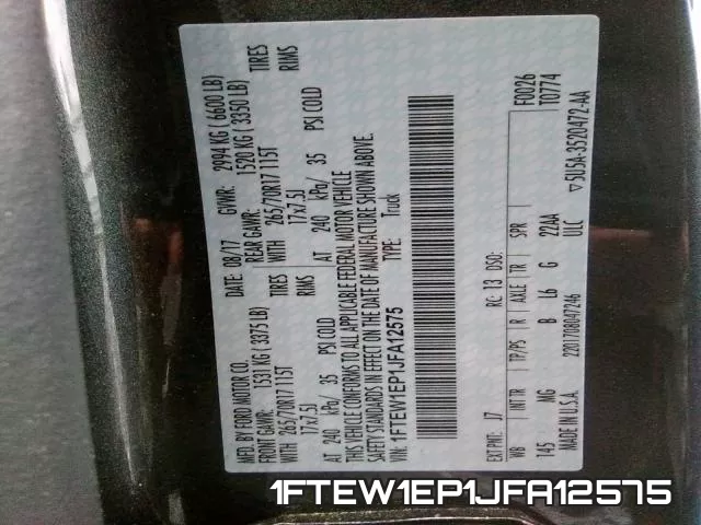 1FTEW1EP1JFA12575 фото 2