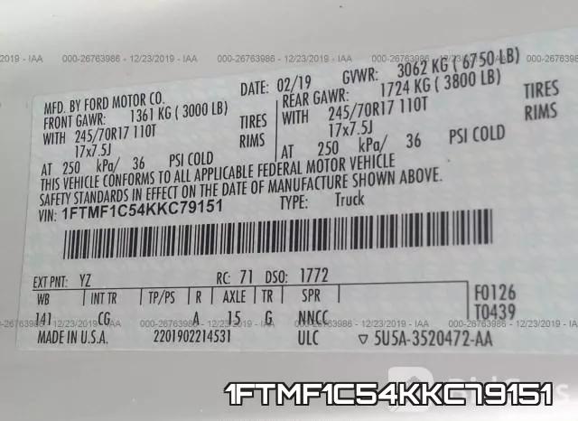 1FTMF1C54KKC79151 фото 9