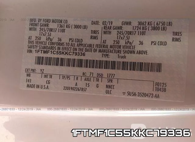 1FTMF1C55KKC79336 фото 10