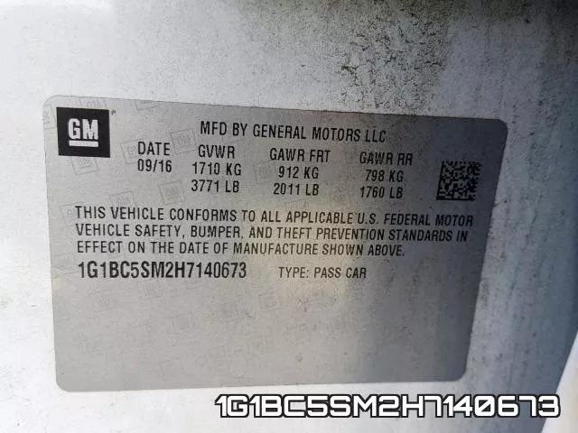 1G1BC5SM2H7140673 фото 2