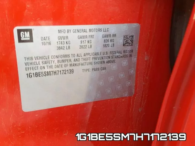 1G1BE5SM7H7172139 фото 2