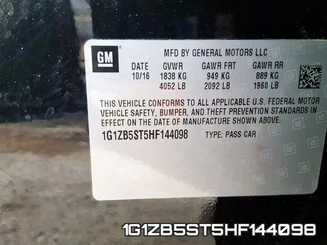 1G1ZB5ST5HF144098 фото 2
