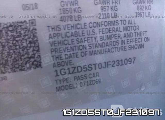 1G1ZD5ST0JF231097 фото 9