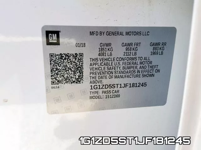 1G1ZD5ST1JF181245 фото 2