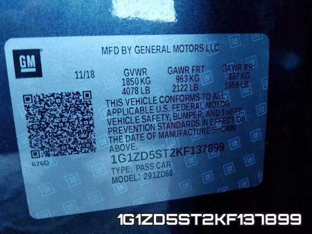1G1ZD5ST2KF137899 фото 2