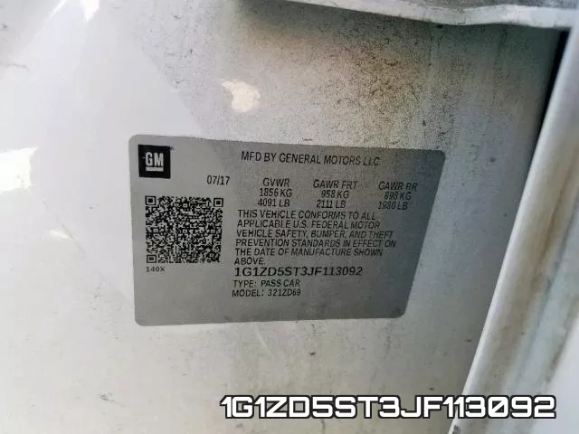 1G1ZD5ST3JF113092 фото 2