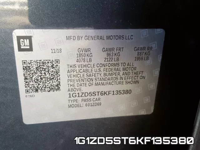 1G1ZD5ST6KF135380 фото 2