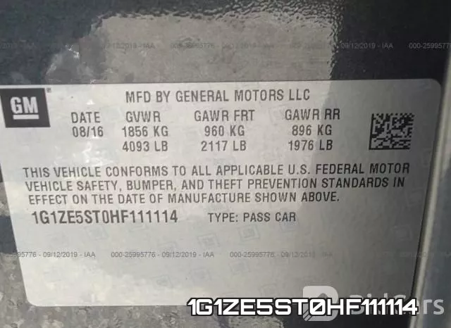 1G1ZE5ST0HF111114 фото 10