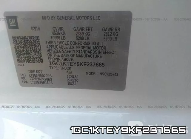 1GC1KTEY9KF237665 фото 8