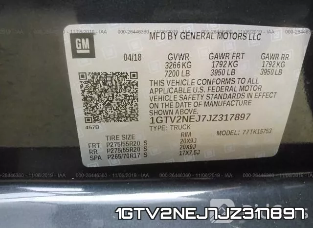 1GTV2NEJ7JZ317897 фото 9