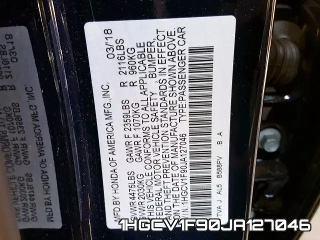 1HGCV1F90JA127046 фото 2