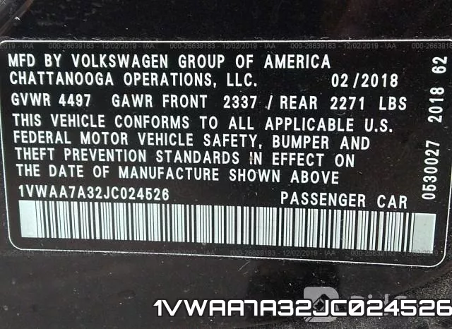 1VWAA7A32JC024526 фото 10