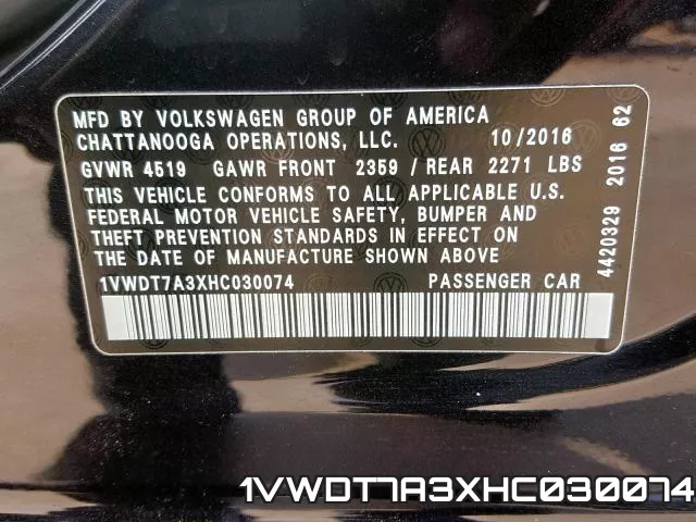 1VWDT7A3XHC030074 фото 2