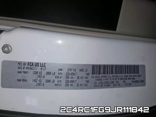 2C4RC1FG9JR111842 фото 2