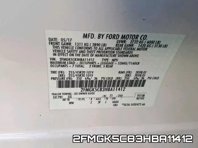 2FMGK5C83HBA11412 фото 2