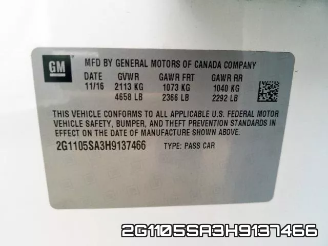 2G1105SA3H9137466 фото 2
