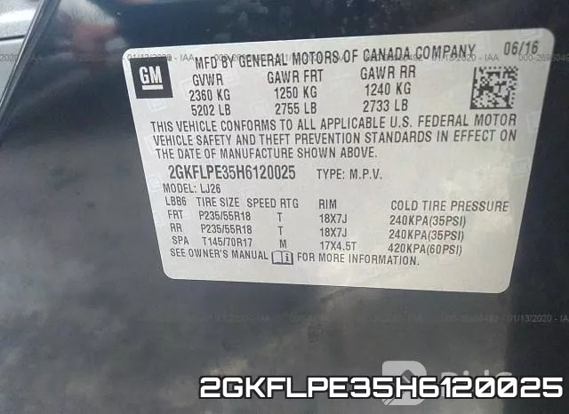 2GKFLPE35H6120025 фото 9