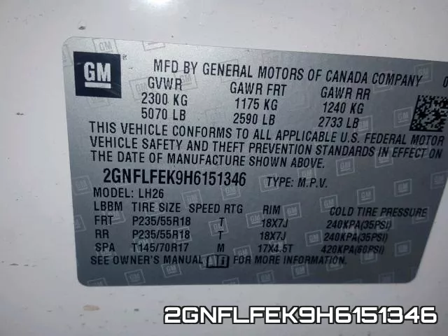 2GNFLFEK9H6151346 фото 2