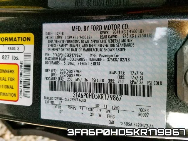 3FA6P0HD5KR179867 фото 2