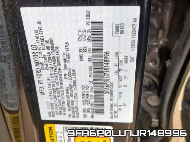 3FA6P0LU7JR148996 фото 2